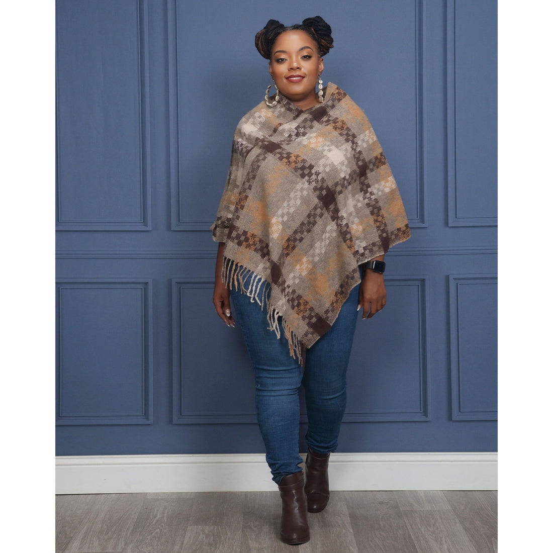 Maze Poncho (Brown)